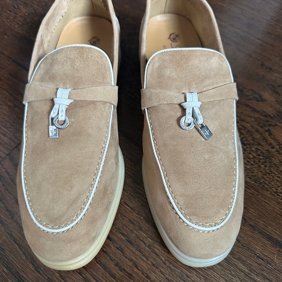 Loro Piana Beige Suede Loafers - Picture 2 of 8